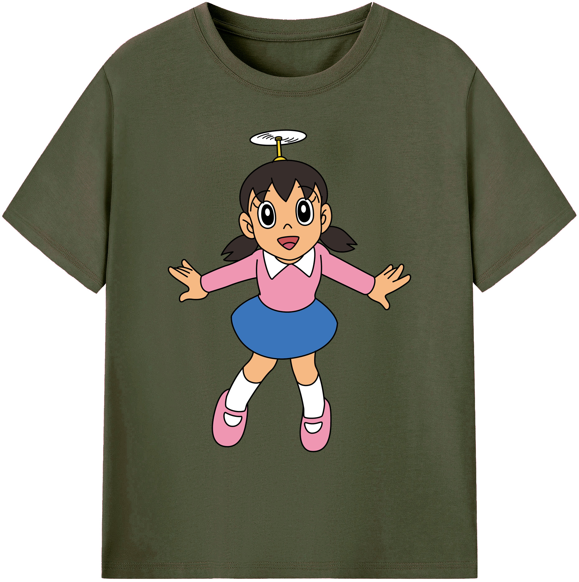 （画像用） ドラえもん みなもと しずか Doraemon Shizuka Minamoto 綿100％ メンズ半袖Tシャツ｜肌触りやわらか＆通気性